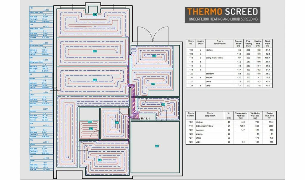 UFH Design Underfloor heating design & underfloor heating drawings